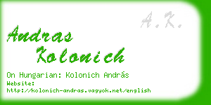 andras kolonich business card